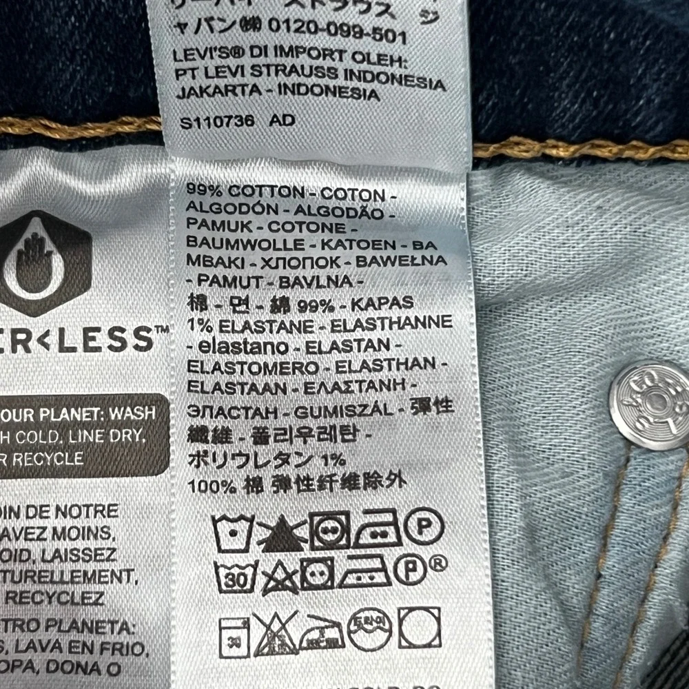 Levis 511 Slim Fit Jeans Mens 28x30 Dark Wash Stretch Denim 04511-1390